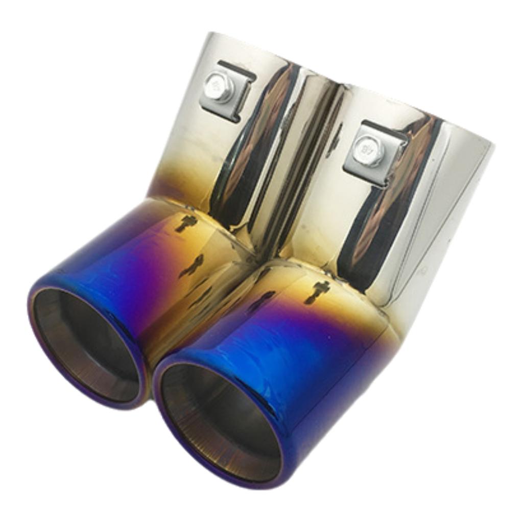 For VW Golf 4 Bora Jetta Dual Stainless Steel Exhaust Tailpipes Muffler Tips High Polish Car Performance Enhancement