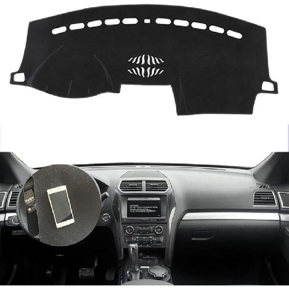 Fit for Ford Explorer 2011-2018 LHD,Car Dashboard Cover,Non-Slip Pad Carpet,Dashboard Center Console Cover Dash Mat,Dash Cover mat Lhd (Black Side)