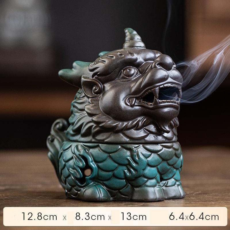 

Qilin Divine Beast Incense Burner Agarwood Sandalwood Tea Table Household Indoor Incense Art Ceramic Incense Burner Decoration