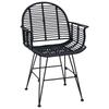 Dining Chair Set of 2 Rattan and Iron Black 57 x 55 x 85 cm