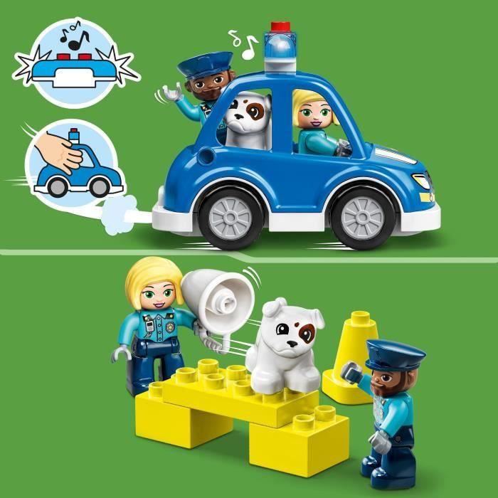 LEGO® 10959 DUPLO Le Commissariat Et L’Hélicoptère De La Police, Voiture Avec Gyrophare et Sirène, Jouet d'Éveil Dès 2 Ans