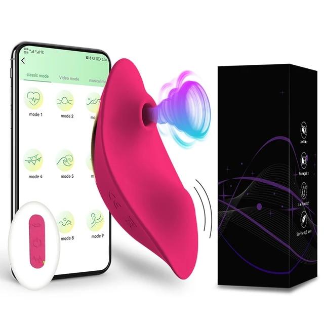 APP Bluetooth Sucking Vibrator Female Wearable Clit Sucker Clitoris Stimulator 2 In 1 Adult Goods Sex Toy for Women 's Panties