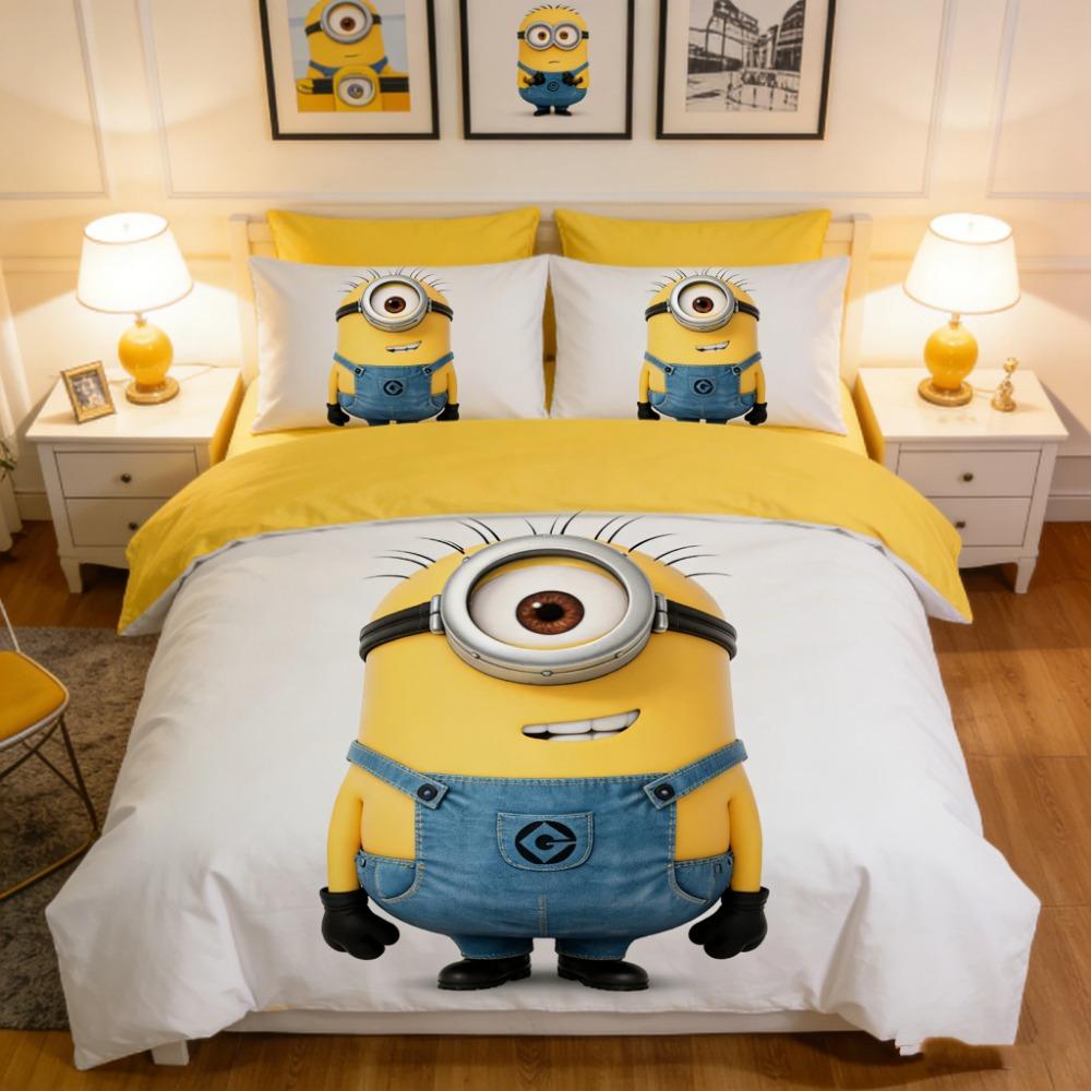 Yellow people Duvet Cover pillowcase Bedding Bedroom Decoration Children Gift adult Single Double bed Large SizeZip Duvet Cover