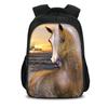 Horse Double-layer Backpack Animal Horse 3D Printed Large Capacity Student New Handsome Casual Backpack