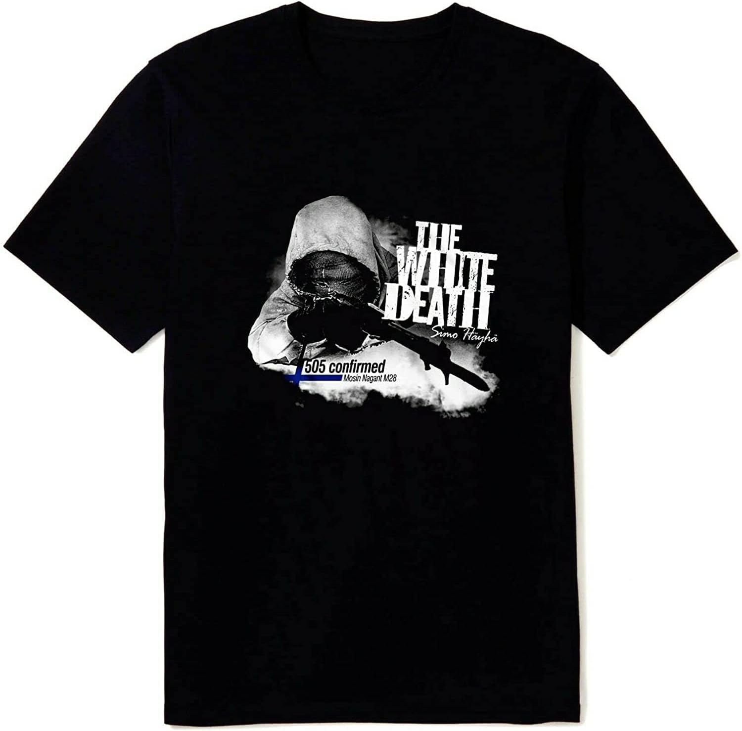 New Simo Hayha Finland Sniper Mens Black T Shirt Black XL чёрный