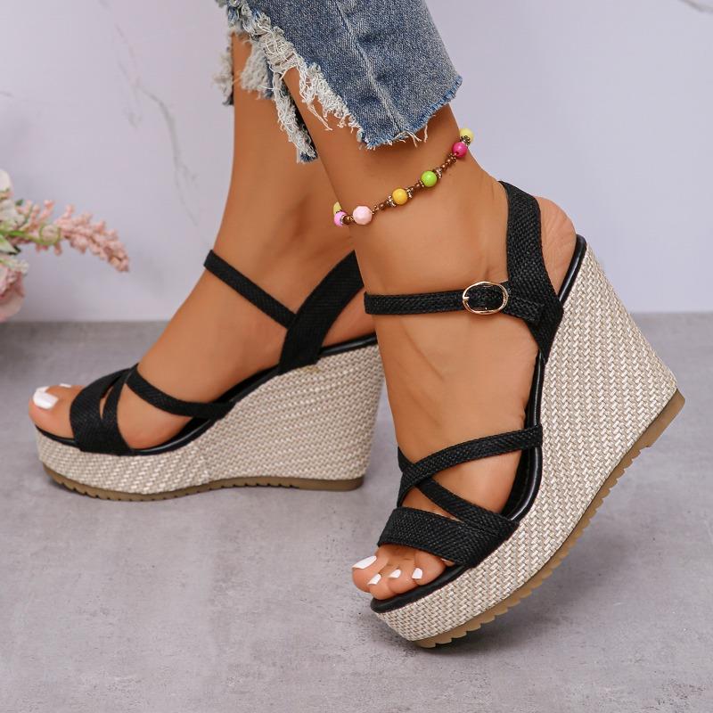Summer Women Platform High Heel Wedges Shoes  Female Buckle Sandals Sexy Bohemia Style Mujer Women's Sandals