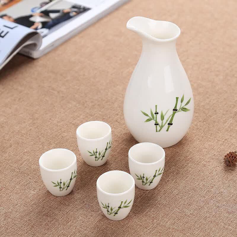 Qiwei 9-Piece Ceramic Sake & Liquor Set