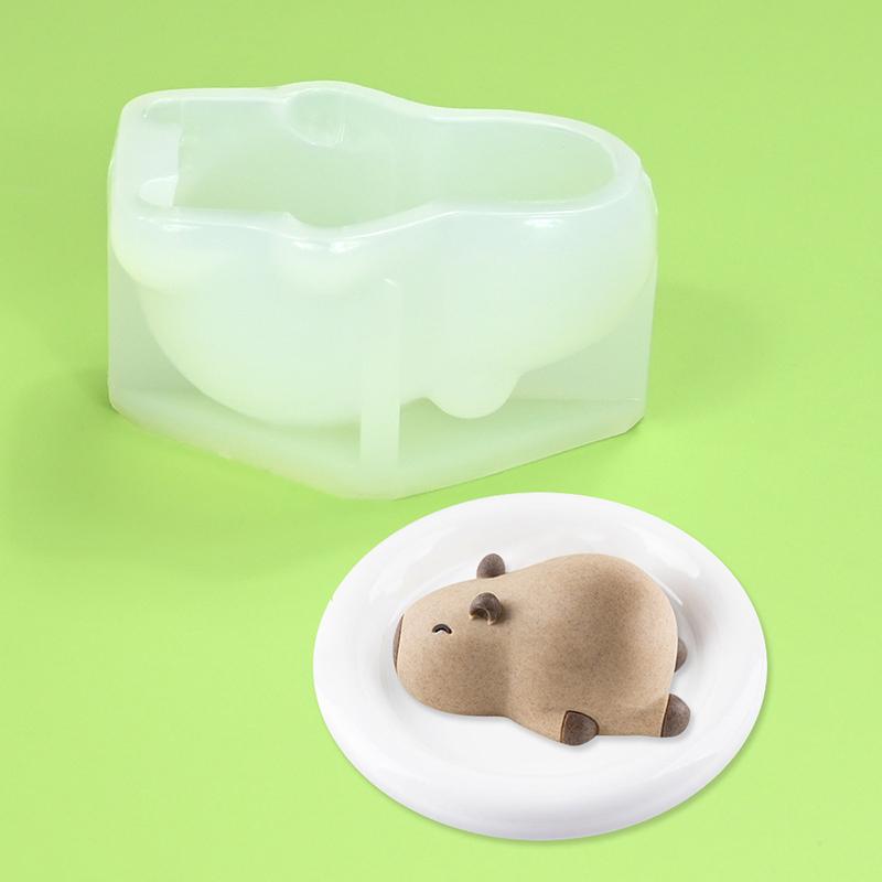 Cute Capybara Pudding Mold Mousse Silicone Mold Custard Mold Cake Mold Cartoon Capybara Cake Decoration Baking Bakery Tool