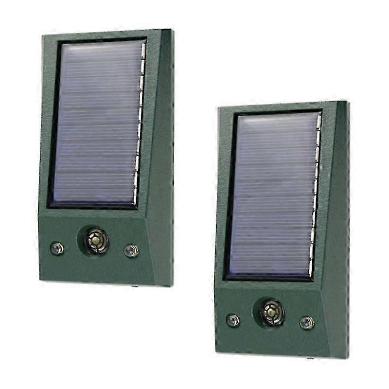 2x Powered Chaser Deterrent Ultrasonic Repeller Animal Cat Dog Fox Solar Repellent