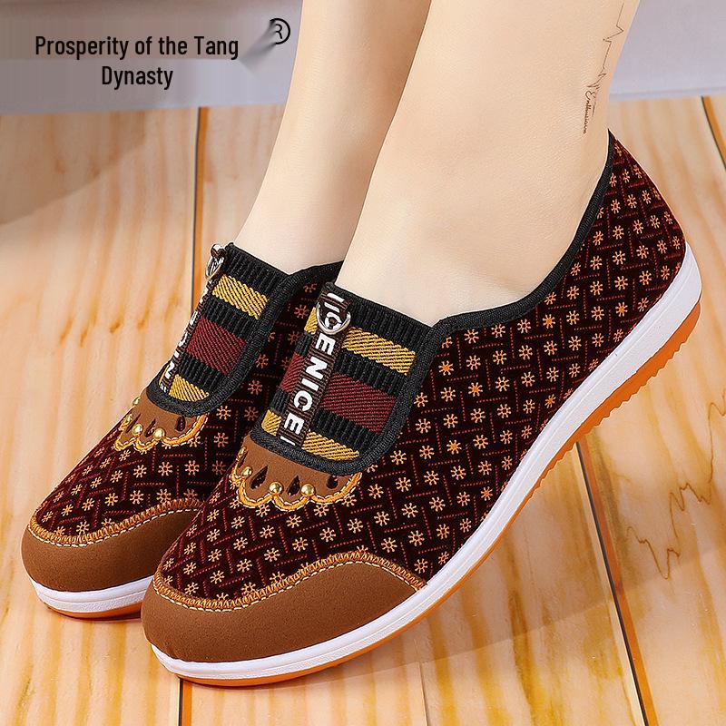Women's Comfortable Slip-On Cloth Shoes - Spring & Fall Style for Middle-Aged & Elderly
