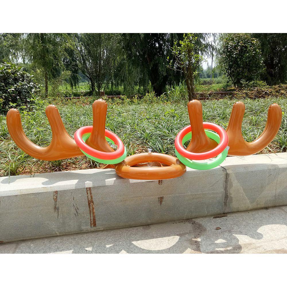 DIY Vánoční hra Vánoční dětský dárek Paroží klobouk Nafukovací hračky Házecí kroužky Santa Legrační sob