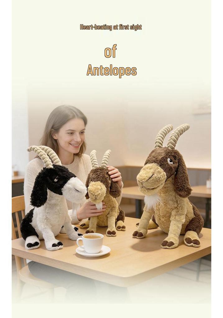 Kirin Gazelle Plush Goat Toy - Zoo Animal Ornament & Kids' Comfort Gift