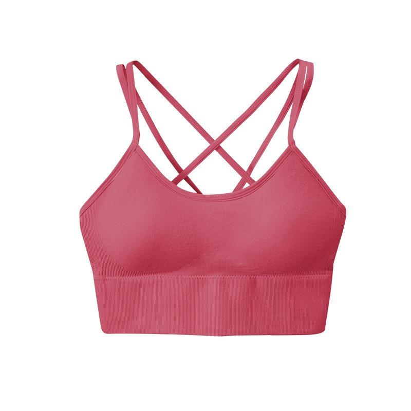 Women Plus Size Shockproof High Support Cross Back Sports Bra For Running Yoga