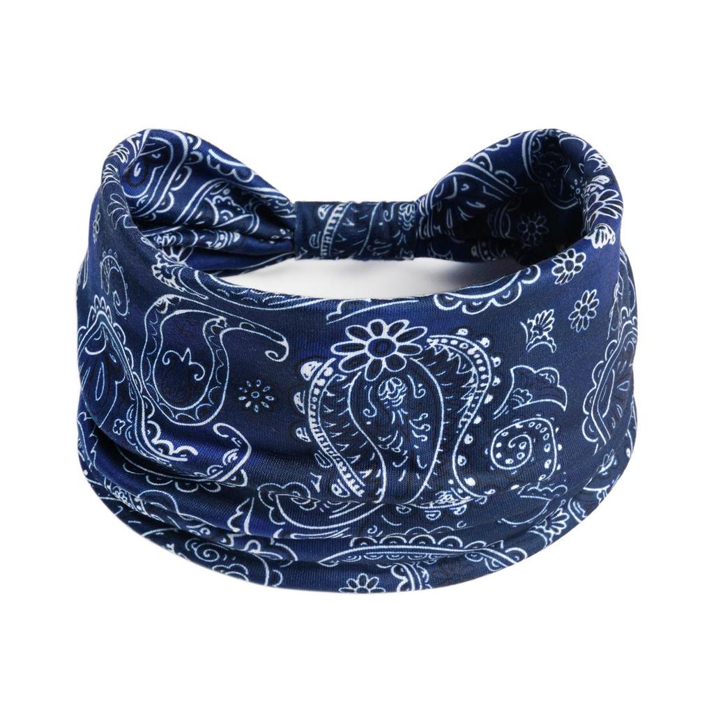 Bohemian Retro Print Yoga Headband: Wide African-Inspired Headscarf for Women
