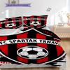 FC Spartak Trnava - sada povlečení, prošívaná deka, povlak na polštář, bytová dekorace, dárek k narozeninám (1 * povlak na peřinu + 2 * povlak na polštář, bez jádra)
