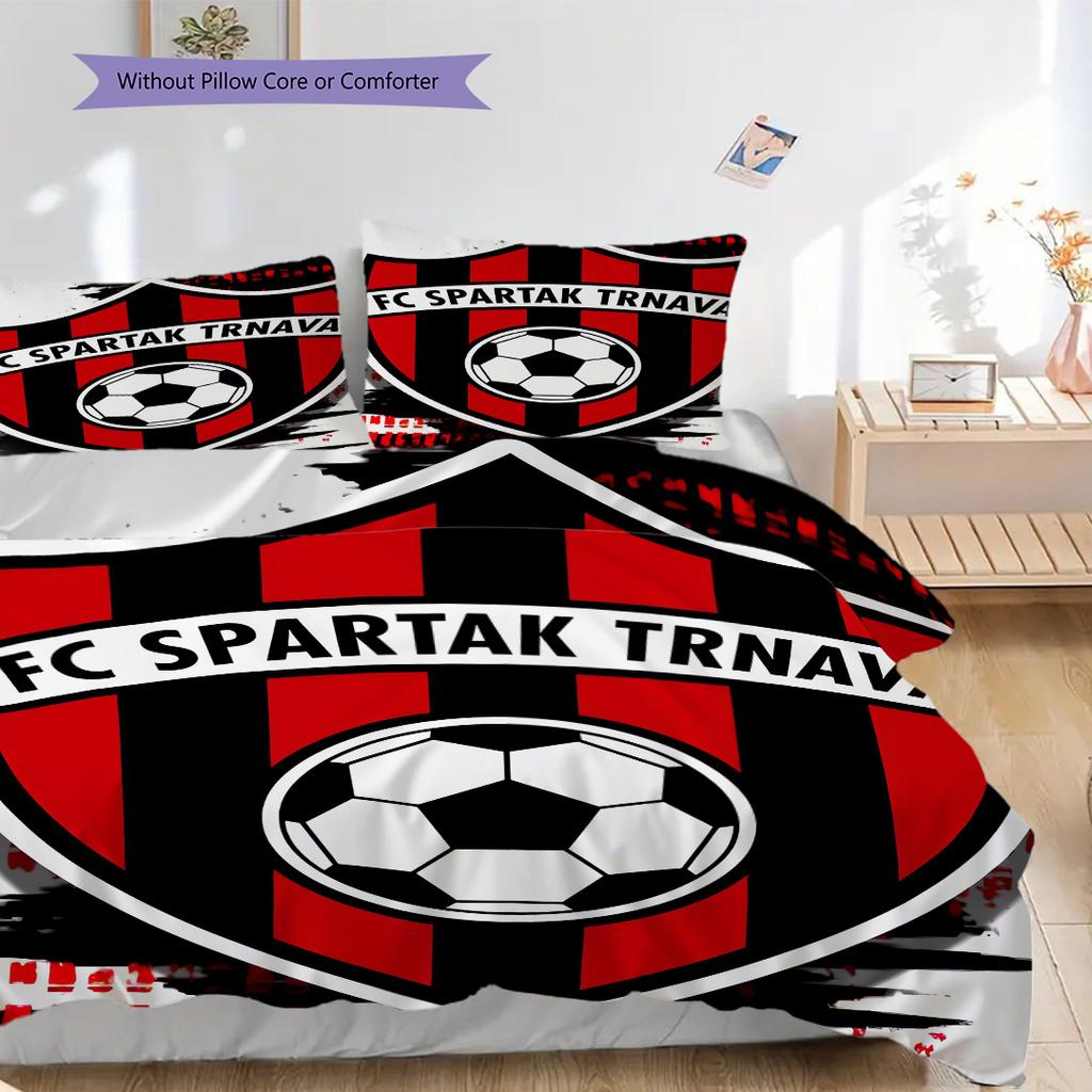 FC Spartak Trnava - sada povlečení, prošívaná deka, povlak na polštář, bytová dekorace, dárek k narozeninám (1 * povlak na peřinu + 2 * povlak na polštář, bez jádra)