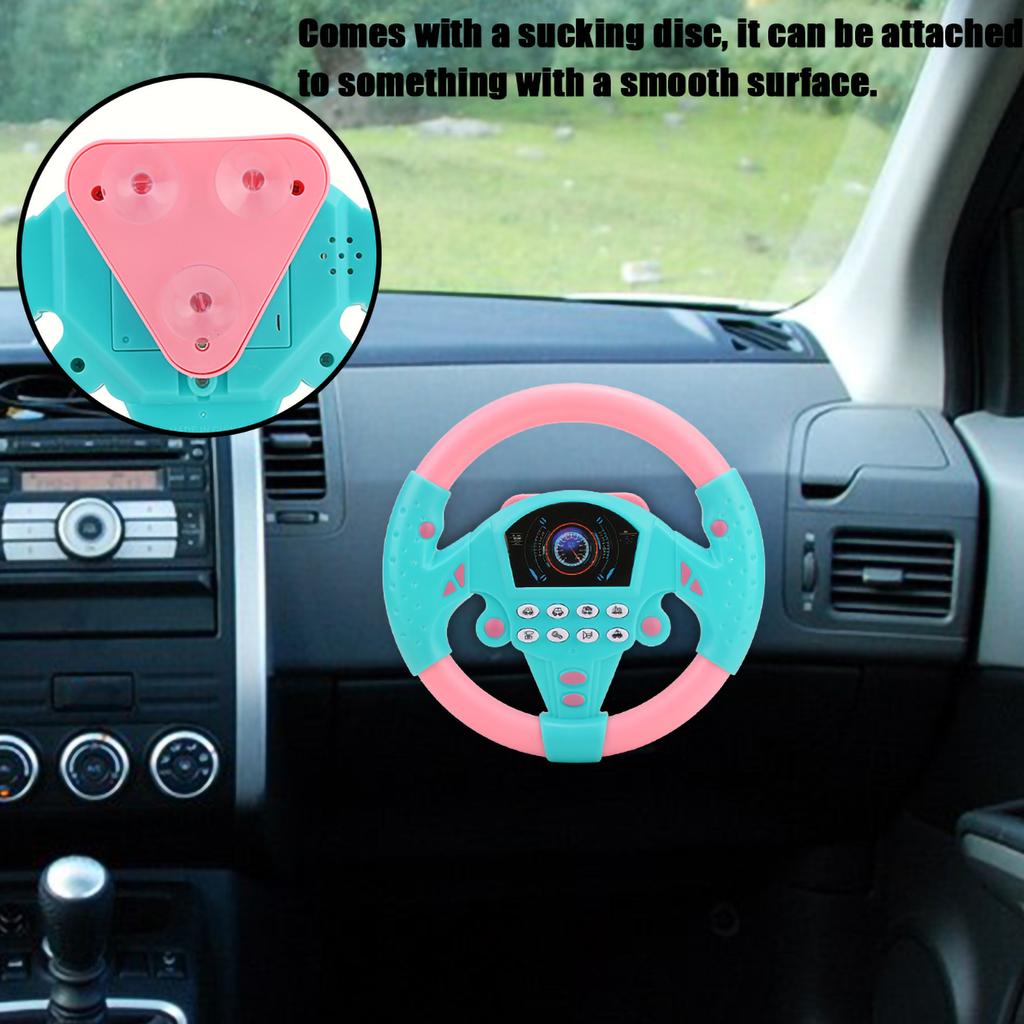Baby Educational Copilot Steering Wheel Music Children Intelligent Toy (Pink Blue)