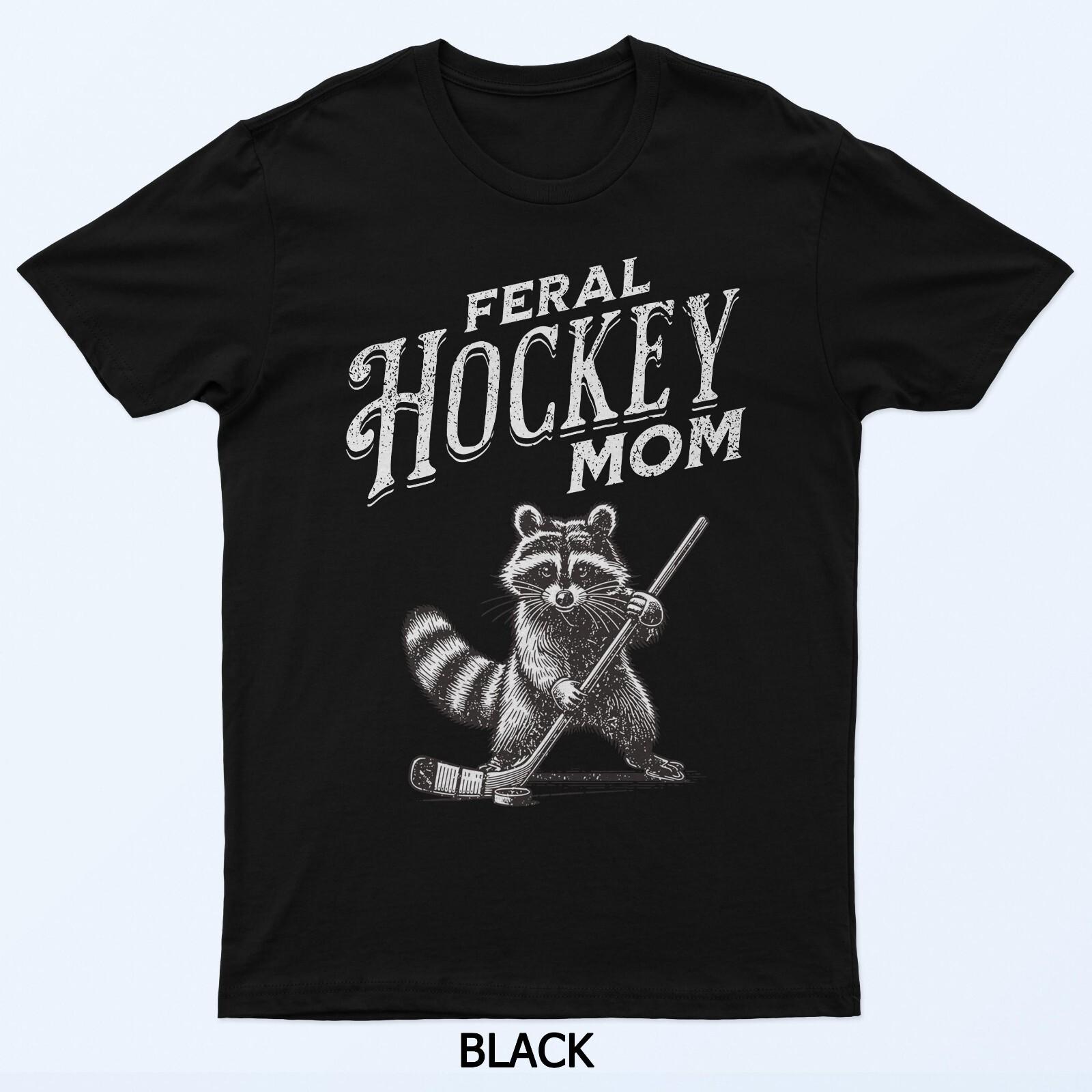 Ретро Енот Дикий Мама Хоккеистка Хоккеист Мусор Смешная Футболка S