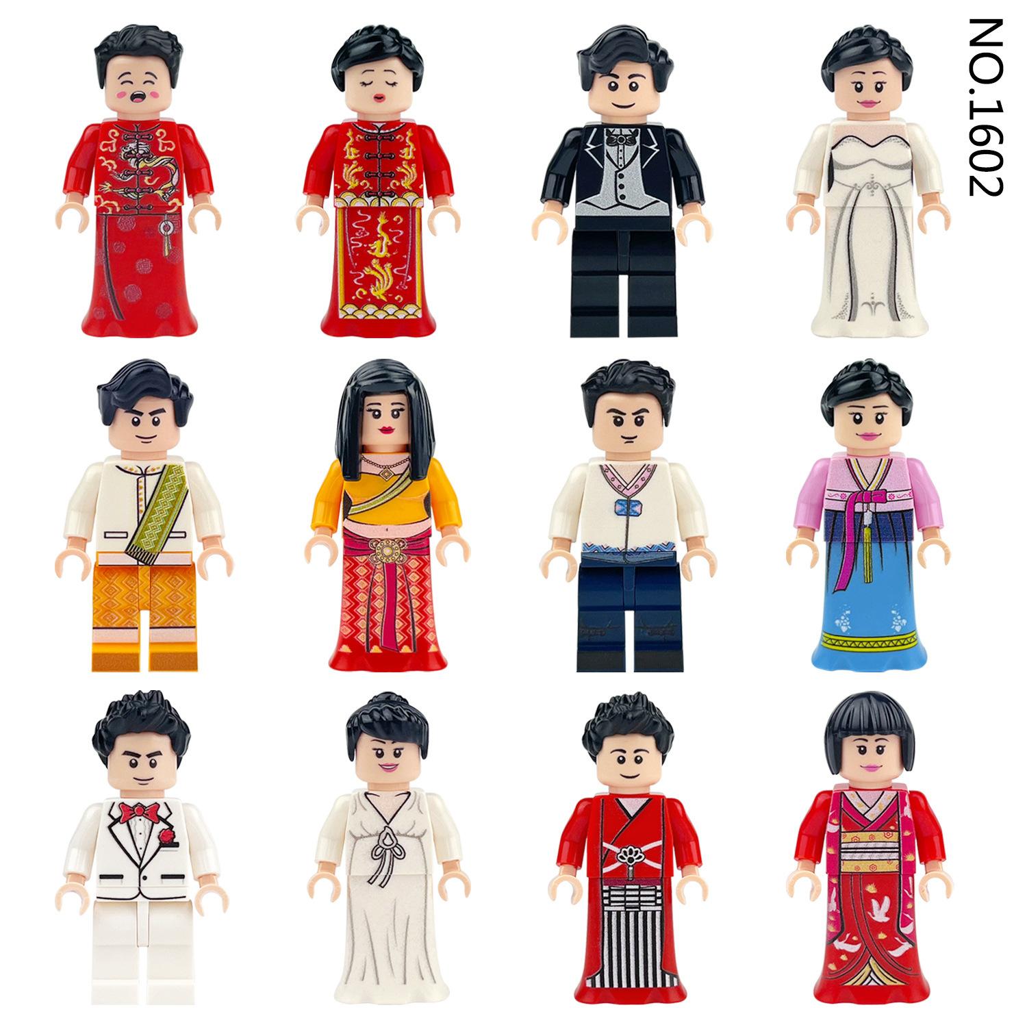 

12 шт. Городская серия Свадебные персонажи Строительные блоки Детские игрушки