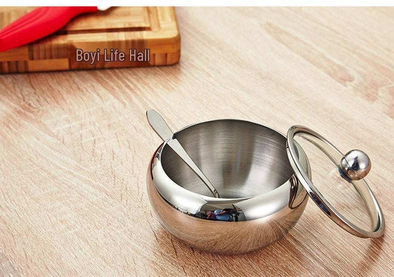 Stainless Steel Spice Jar - 304 Salt & Sugar Container for Kitchen Essentials