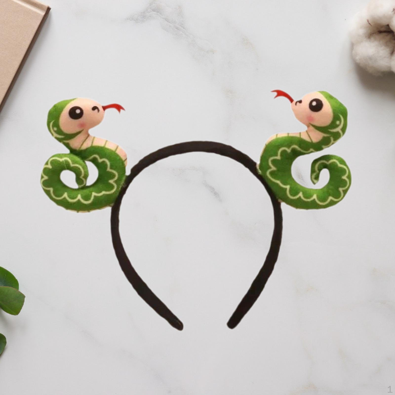 

Повязка на голову в виде мультяшной змеи для ролевой игры на вечеринке, на день рождения Green Double Snake