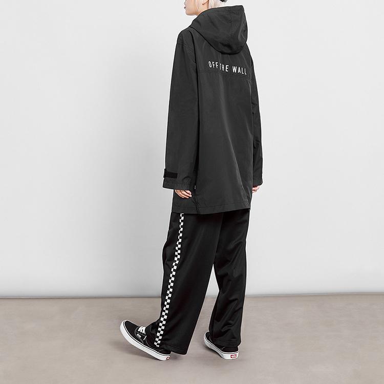 Vans Solid Color Letter Hoodie Jacket Women Jackets Black VN0A48BGBLK