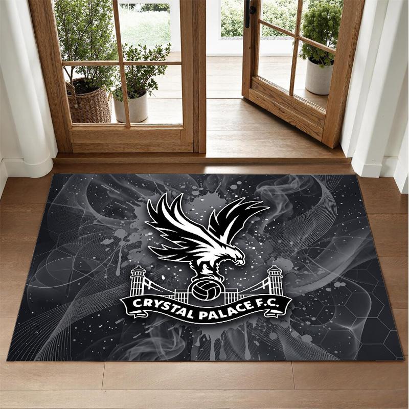 Crystal Palace Football Design Crystal Velvet Rug Soft Decorative Mat for Bedroom Entrance