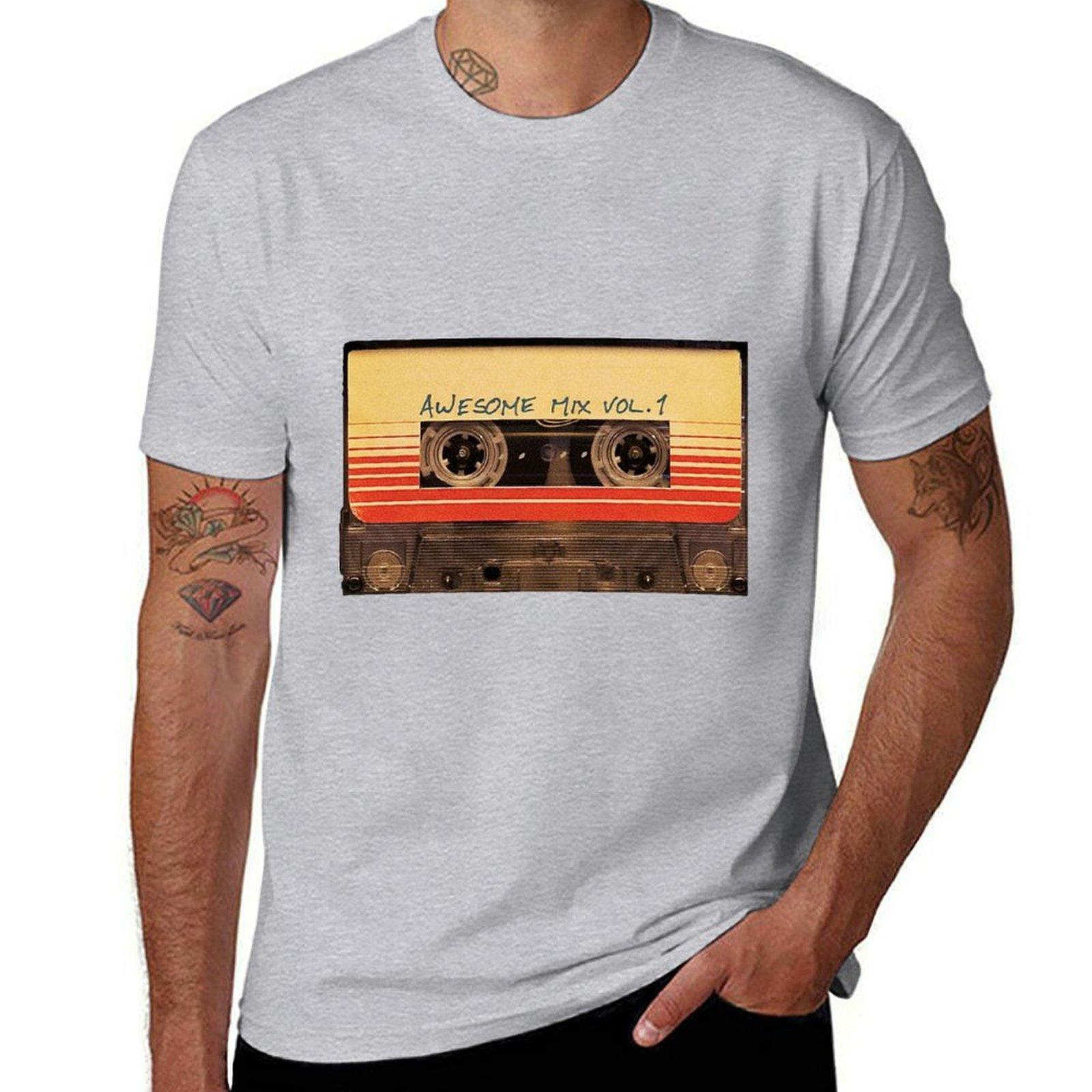 GUOYAN TOP Awesome Mix Vol.1 - Guardians of the Galaxy T-shirt sneldrogend blanco jongens wit sportfans t-shirt voor heren 2XL