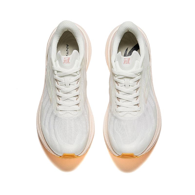 Anta Comfortable Cushioning Non-Slip Wear-Resistant Low-Top Casual Running Shoes Women sneaker White Orange 122435561-1