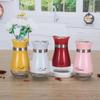 Cute Salt And Pepper Stainless Steel Glass Bottom Spice Dispenser Sea Salt Sugar Refillable Pepper Seasoning Cans Spice Jar