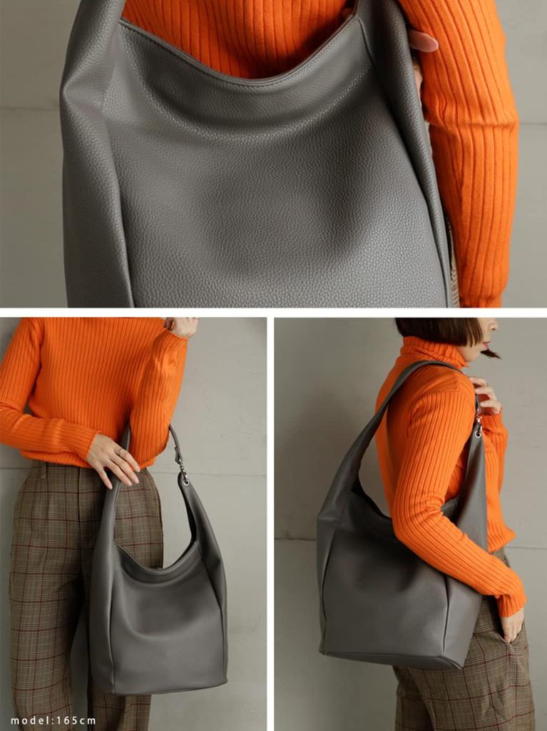 VITAFELICE One-Handle Balloon Tote Bag, Women's, binb-p3022y (Gray)