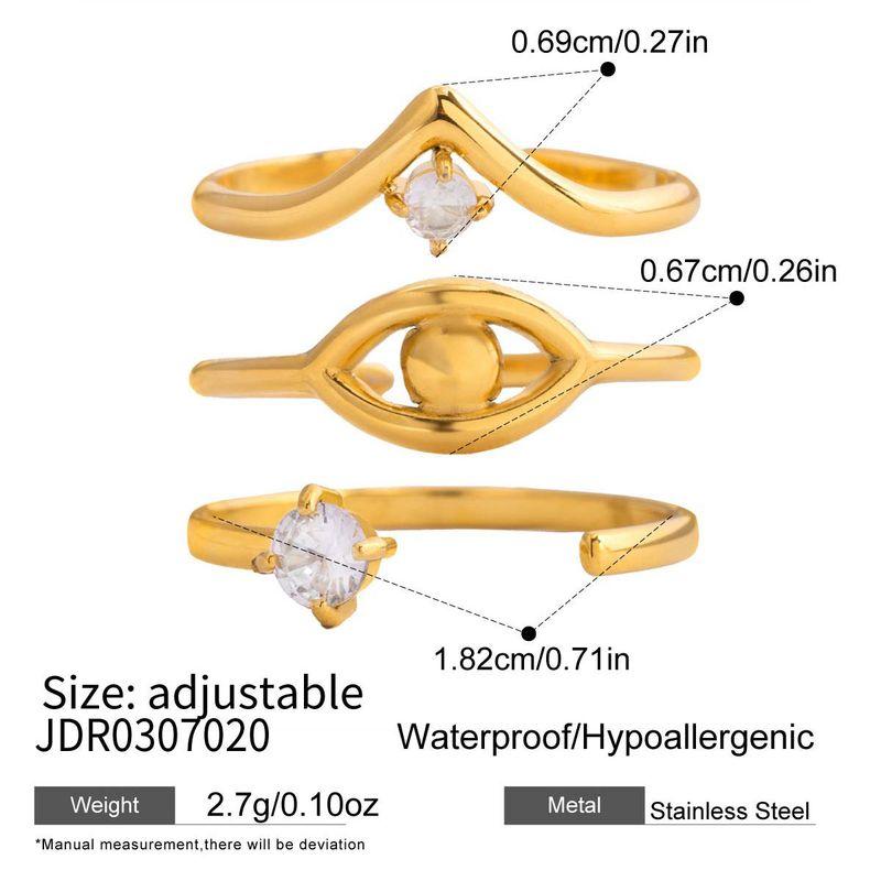 European and American Fashion Devil's Eye Titanium Steel Plated 18K Gold Ring Niche Original Design High-End Jewelry That Does Not Fade