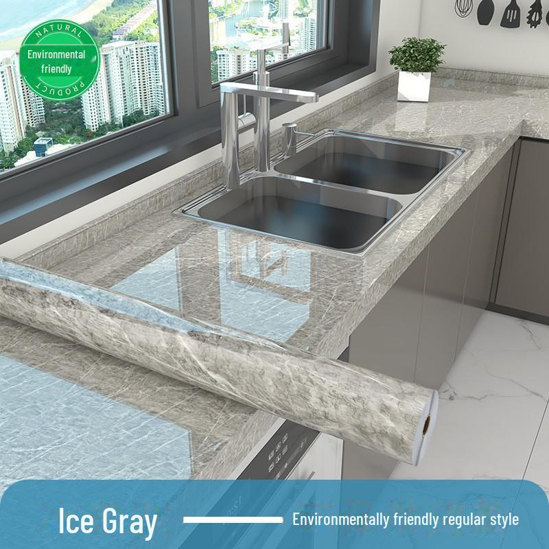 Marmor Anti-Olje Høytemperaturbestandig selvklebende kjøkkenbenk-klistremerke