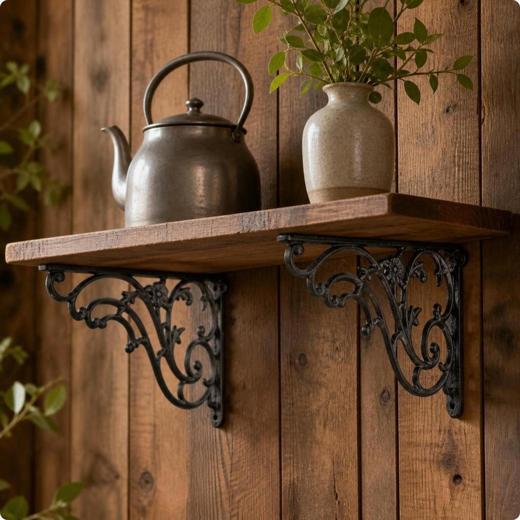 Decorative Wall Shelf Bracket Sturdy Mounted Brackets Long-Lasting