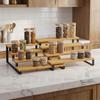 Large Capacity Expandable Step Storage Rack Bamboo Model Display Stand  For Kitchen