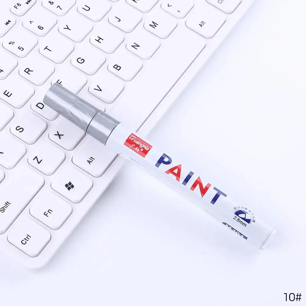 

Car Wheel Tire Oily Mark Pen Auto Rubber Tyre Paint Pen Cd Metal Permanent Paint Marker Graffiti Touch Up Waterproof срібний
