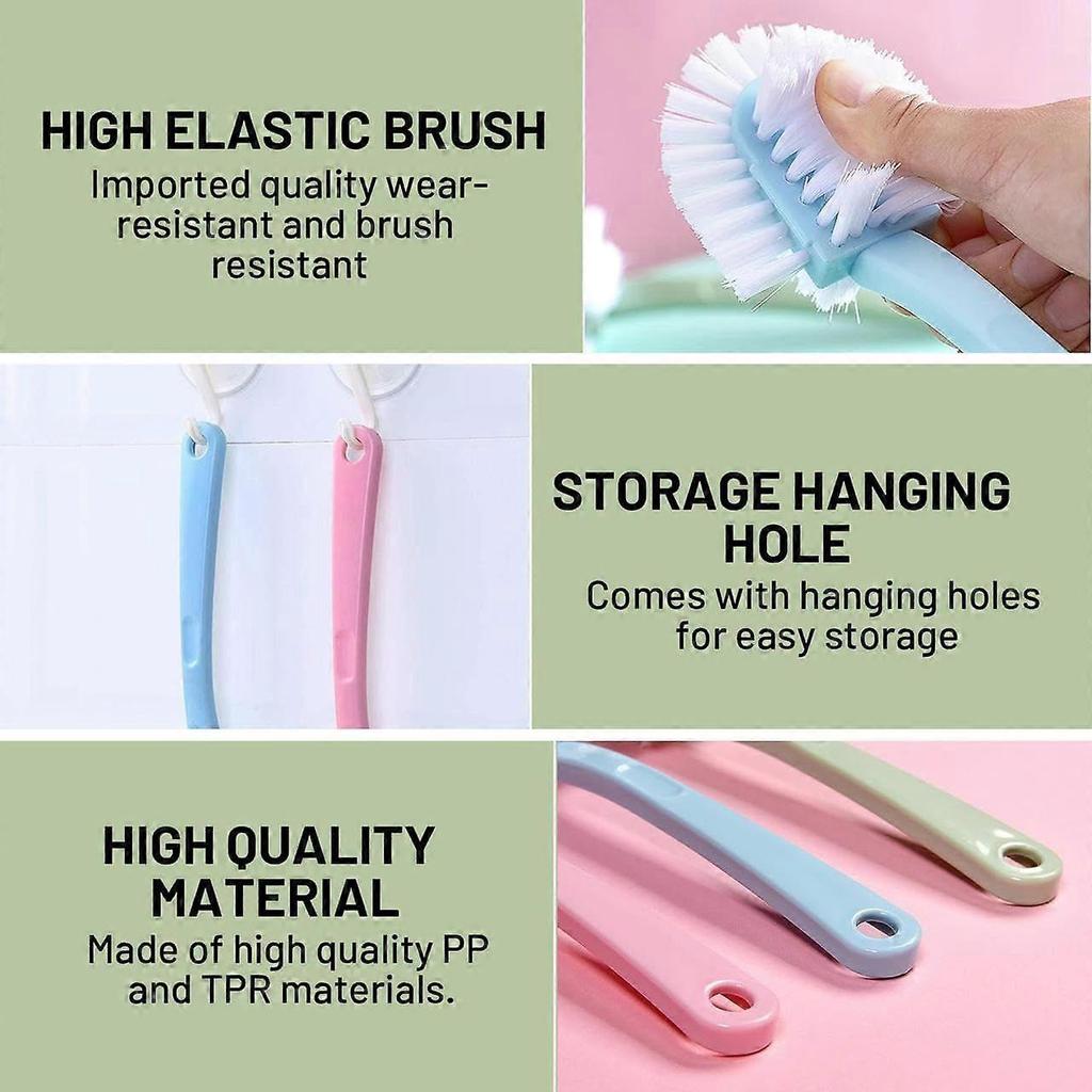 Scrub Brush for Shoes & Sneakers - Double Sided Cleaning Brush, 3 Color Pack
