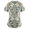 Womens Scrubs V Neck Floral Print Top Short Sleeve Uniforms & Scrubs Nurse Uniform Women Scrub Tops for Women UK