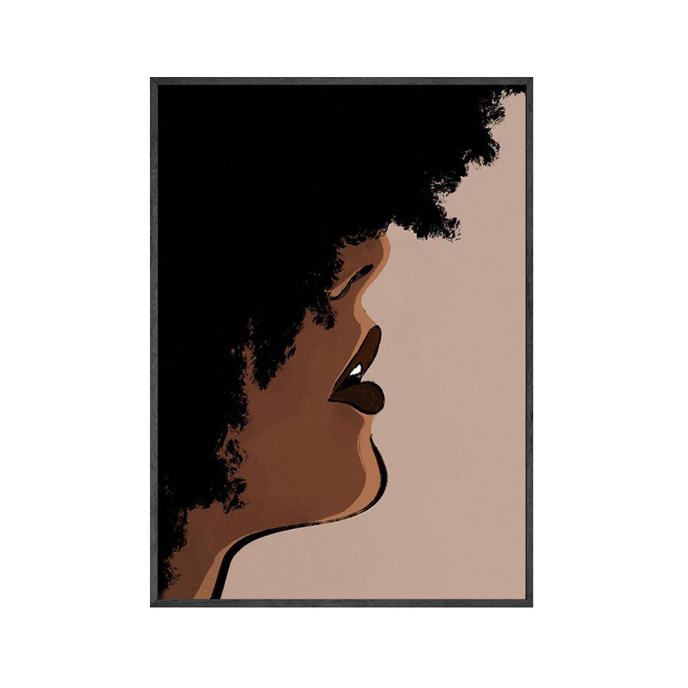 African Art Black Woman Painting Canvas Black Girl With Tropical Monstera Leaves Posters and Prints Boho Wall Art Pictures