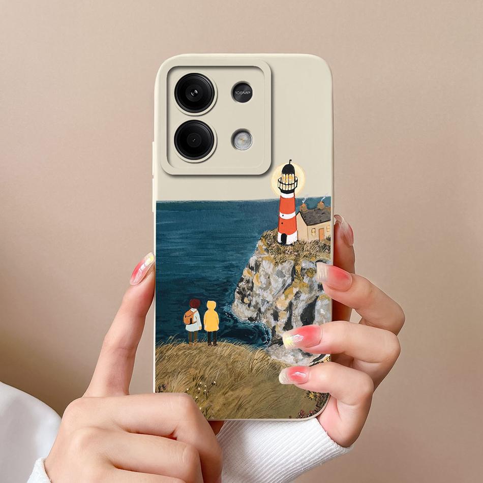 For Xiaomi Redmi Note 13 Pro Phone Case Bear Liquid Silicone Full Protection Anti Drop Cover For Redmi Note13 13Pro 4G 5G Capa