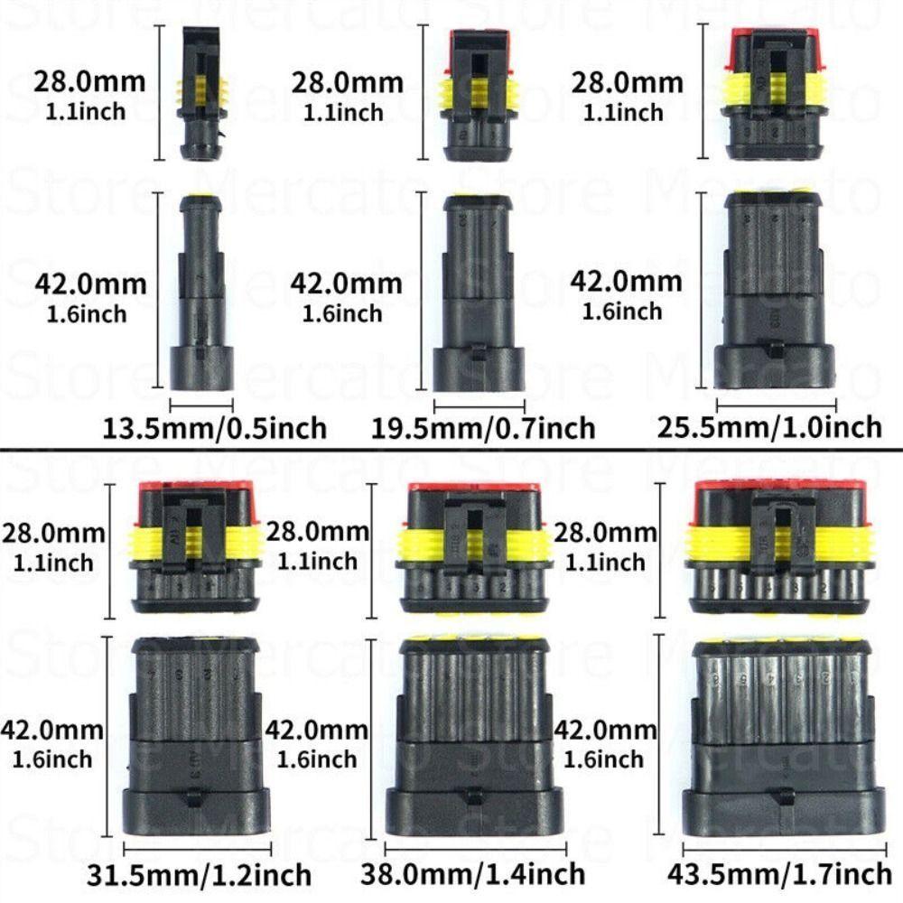 1/2/3/4 Pin Waterproof Connector Kit 300V 12V Waterproof Design Wire Harness Plug Male And Female Pair