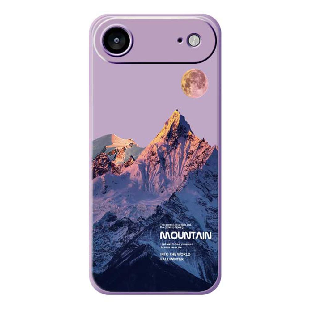 For iPhone 17 Air Case Blue Snow Mountain Pattern Printing Straight Edge TPU Phone Back Cover