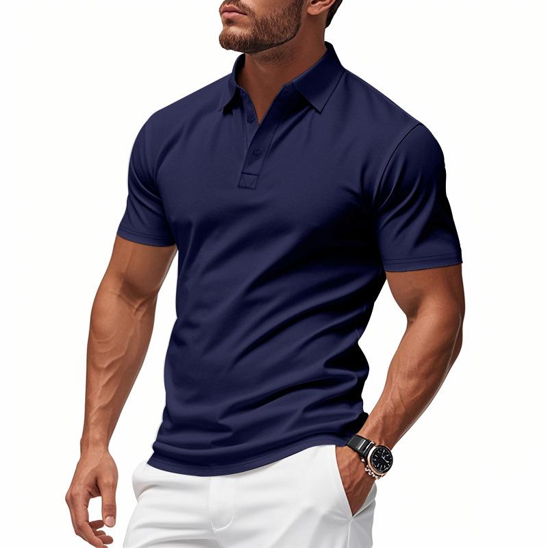 Summer Mens Short Sleeve Button Up Polo Shirts Golf Shirts Fashion Business Casual Male Tops Tees Polo