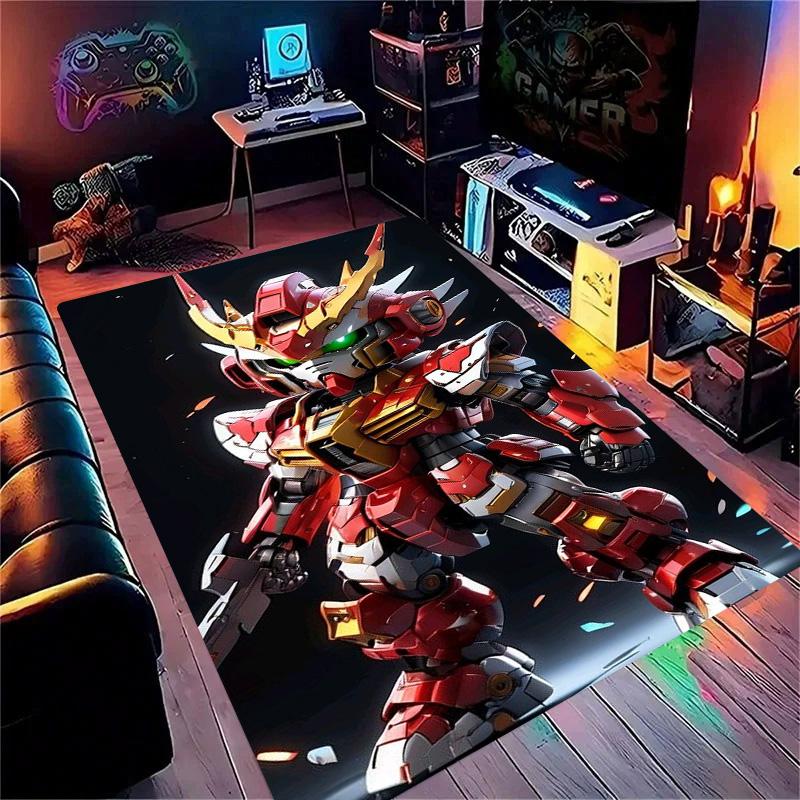 G-Gundam-m Cartoon Robot Gift Carpet Rug for Bedroom Living Room Home Sofa Decoration Kids Game Play Decor Floor Mat