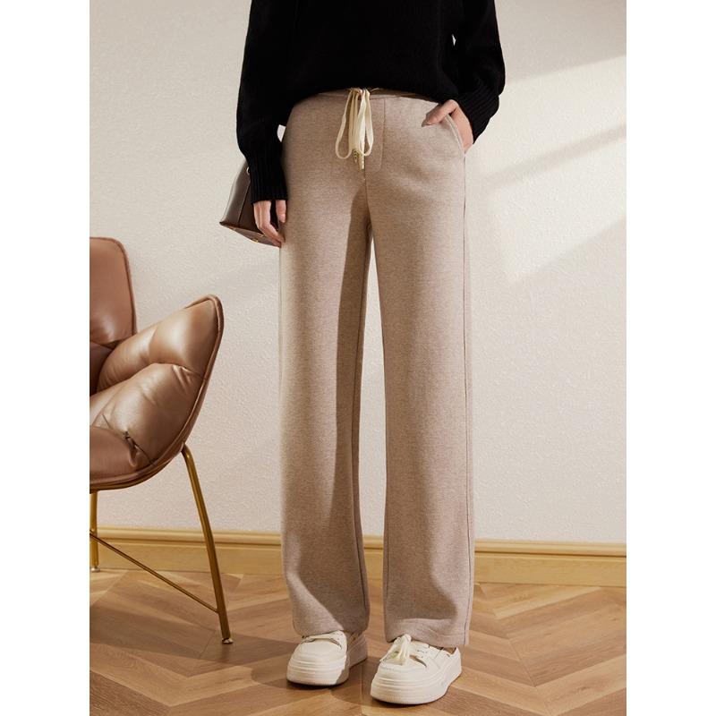 Woolen Wide-leg Pants for Women In Autumn and Winter New Wool Straight Pants Soft and Glutinous Casual Pants Full of Drooping Floor Pants