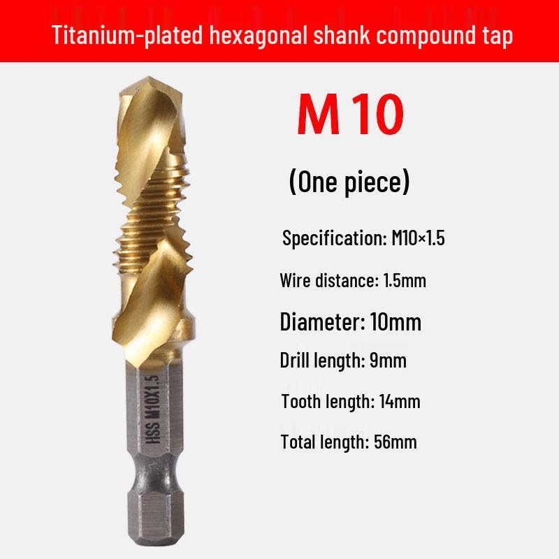 Multifunctional Hex Shank Spiral Tap and Drill Set for Electric Drills