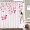 Flamingo Shower Curtain Fabric Waterproof Polyester Bathroom Curtains Pink Birds With Hooks 240X180 Decoration Bath Screen