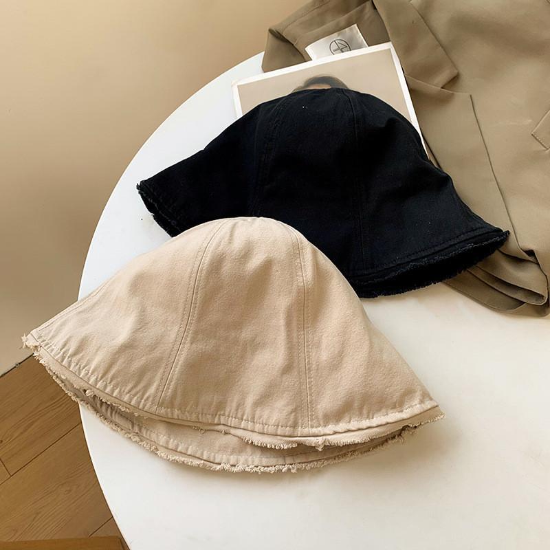 Elegant Bucket Cotton Hat For Women Summer Japanese Style Sun Protection Hat