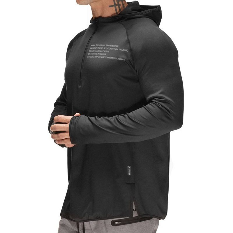 ASRV Быстросохнущая мужская осенняя тонкая футболка с длинным рукавом Black XXL