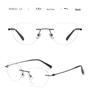 Ultralight Titanium Rimless Women's Cat-Eye Glasses 53 - Elegant Versatile Design